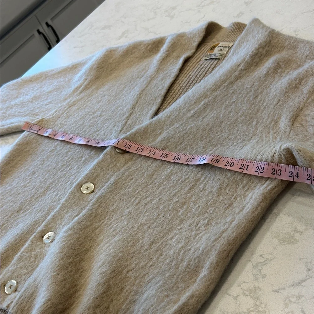 VTG Penney’s Towncraft Women’s Cream Cardigan Wool Mohair Cobain Sweater XL